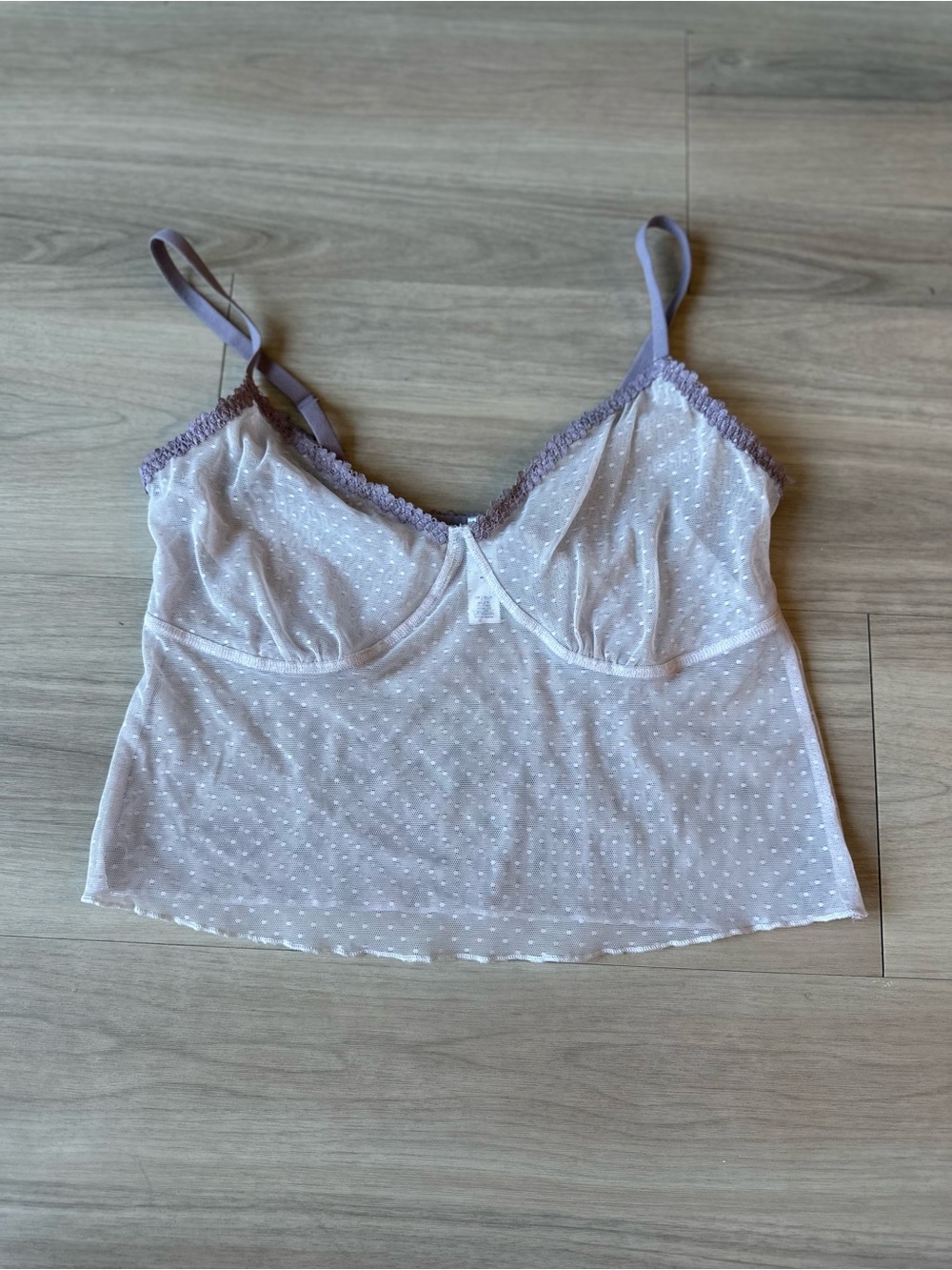 Old Navy Sheer Polka Dot Lavender Cami Top XS Womens